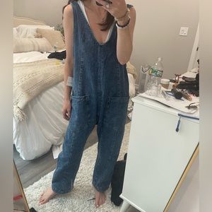 Free People Denim Jumpsuit